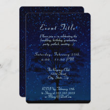 星空の夜と木のダークブルー