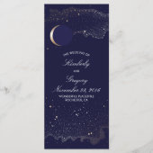 星空の夜と金ゴールドムーンネイビー結婚式 プログラム (正面)