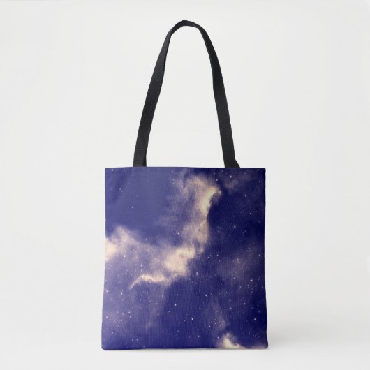 星空の夜と銀河系 トートバッグ (正面)