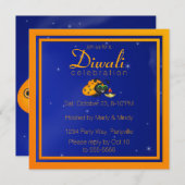 星空の夜にディパとディワリ・レディバグ 招待状 (正面/裏面)