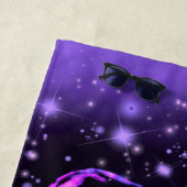 星空の夜にピンクの紫の象のビーチタオル ビーチタオル (インサイチュ)