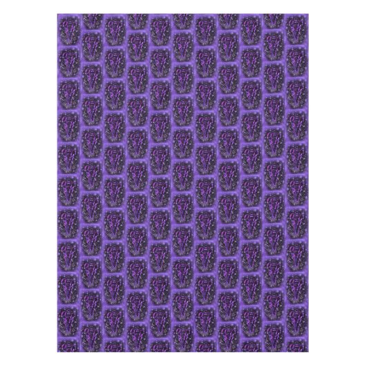 星空の夜に紫色のピンクのテーブルクロスの象 テーブルクロス (正面)