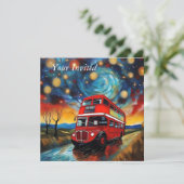 星空の夜に赤い二階建てのバスが 招待状 (スタンド正面)