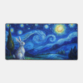 星空の夜のイースターバニー デスクマット (正面)
