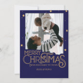 星空の夜のエレガント写真クリスマスカード シーズンカード (正面)