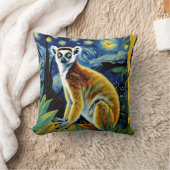 星空の夜のキツネザル クッション (ブランケット)