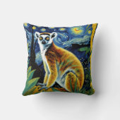 星空の夜のキツネザル クッション (裏面)