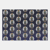 星空の夜のクリスマス3バリエーション ラッピングペーパーシート (正面3)