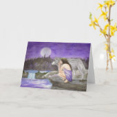 星空の夜のグリーティングカード カード (黄色い花)