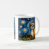 星空の夜のコンパニオン – ヴィンテージドッグAmidst Van Go コーヒーマグカップ (正面右)