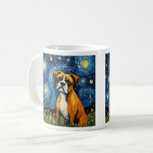 星空の夜のコンパニオン – ヴィンテージドッグAmidst Van Go コーヒーマグカップ (正面左)