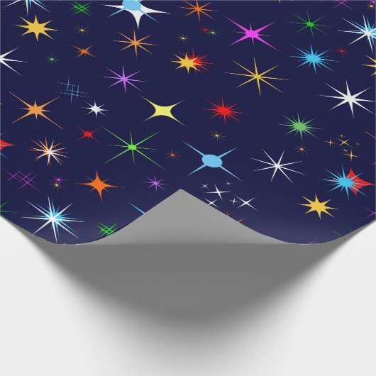 星空の夜のシカラフルームレスパターン ラッピングペーパー (角)