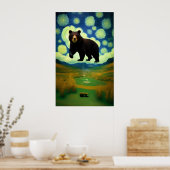 星空の夜のジャイアントクマ ポスター (キッチン)