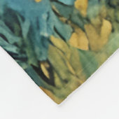 星空の夜のジンジャータビー猫 フリースブランケット (角)