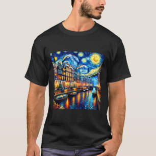 星空の夜のスタイルにアムステルダム – オランダ Tシャツ