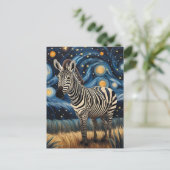 星空の夜のゼブラ ポストカード (スタンド正面)