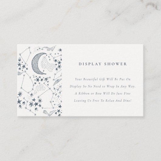 星空の夜のディスプレーシャワー赤ちゃんシャワー エンクロージャーカード (正面)