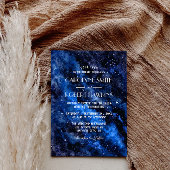 星空の夜のネイビーブルーウォーター結婚カラーのInvitati 招待状