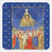 星空の夜のハートの女王バレンタインデー スクエアシール (正面)