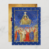 星空の夜のハートの女王バレンタインデー ポストカード (正面/裏面)