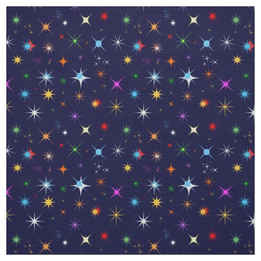 星空の夜のパタカラフルーン ファブリック (見本)