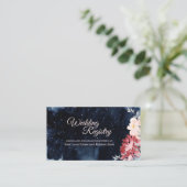 星空の夜のフローラ結婚のレジストリ エンクロージャーカード (スタンド正面)