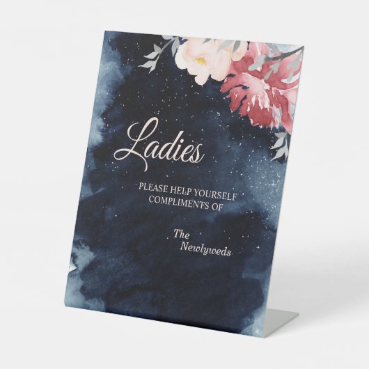 星空の夜のフローラ結婚ズ・レディースバスルーム 台座サイン (正面)