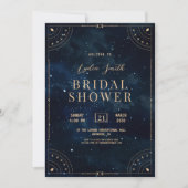 星空の夜のブライダルシャワー天体の招待 招待状 (正面)