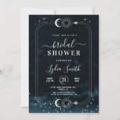 星空の夜のブライダルシャワー天体の招待 招待状 (正面)