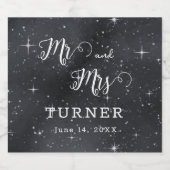 星空の夜のミセス結婚ズ スパークリングワインラベル (シングルラベル)