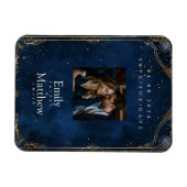 星空の夜のロマンス結婚式の日付を保存 マグネット (横)