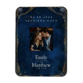 星空の夜のロマンス結婚式の日付を保存 マグネット (縦)