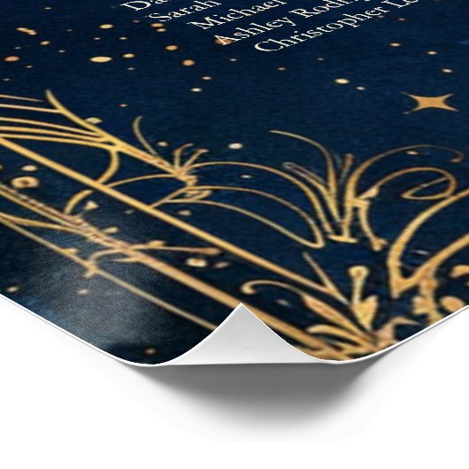 星空の夜のロマン結婚スのシーティングチャート ポスター (コーナー)