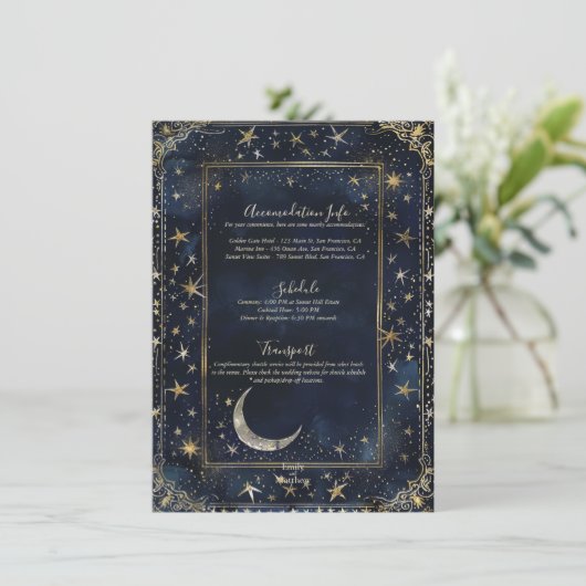 星空の夜のロマ結婚ンスのエンクロージャカード エンクロージャーカード (スタンド正面)