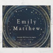 星空の夜のロマ結婚ンス リキュールボトルラベル (シングルラベル)