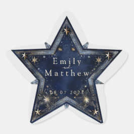 星空の夜のロマ結婚ンス 星シール