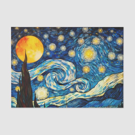 星空の夜のヴィンテージの切り離し紙 薄葉紙 (正面)