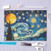 星空の夜のヴィンテージの切り離し紙 薄葉紙 (クラフト)