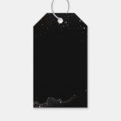 星空の夜の三日月の黒と金ゴールド結婚ズ ギフトタグ (裏面)