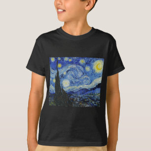 星空の夜の世界の有名絵を描な Tシャツ