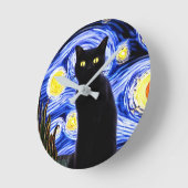 星空の夜の丸い時計 ラウンド壁時計 (傾斜)