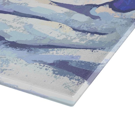 星空の夜の亀のクリスマス カッティングボード (角)