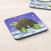 星空の夜の亀のクリスマス コースター (左側)