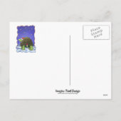 星空の夜の亀のクリスマス シーズンポストカード (裏面)