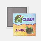 星空の夜の亀のクリスマス マグネット (正面/裏面)