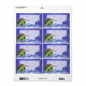 星空の夜の亀のクリスマス ラベル (フルシート)