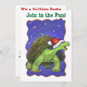 星空の夜の亀のクリスマス 招待状 (正面/裏面)