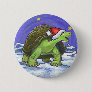 星空の夜の亀のクリスマス 缶バッジ