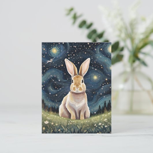 星空の夜の兎 ポストカード (スタンド正面)