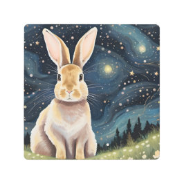 星空の夜の兎 メタルプリント